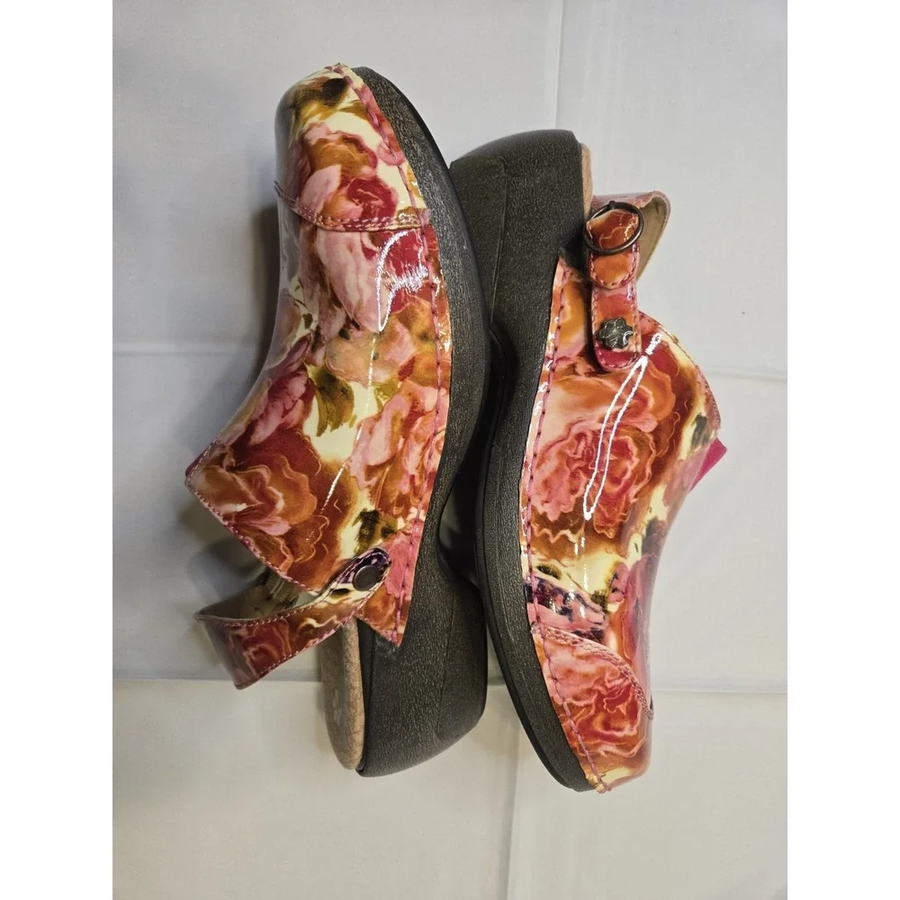 Rocky4 EurSole Slingback Patent Leather Clog Shoe Renaissance Rose Size 39/8-8.5 - Picture 3 of 9